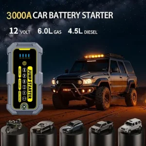 6000A Car Jump Starter Portable Jump Starter Power Bank Auto Battery Booster with LED Light