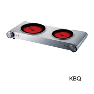 Two-Burner Hot Plate Electric Cooking Stove Solid Hotplate Surface for Household Use in Kitchen