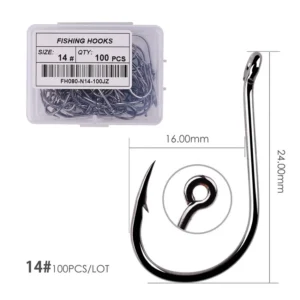 Aorace 40-100pcs/Box Fishing Hook Iseama Circle Carp Eyed Fishing Hook