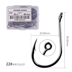 Aorace 40-100pcs/Box Fishing Hook Iseama Circle Carp Eyed Fishing Hook Japan Single Jig Hook