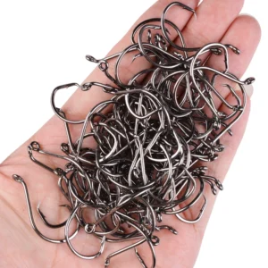 20pcs/box Fishing Hooks Offset Circle Fishing Hook High Carbon Steel Fishing Hooks Tackle