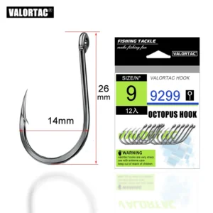 octopus Fish Hooks High Carbon Chemically Sharpened Barbed Circle Hook Tackle Set