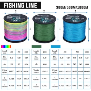 Sougayilang New 9 Strands PE Fishing Line Braid Fishing Line Multifilament Fishing Wire Carp Fishing Line