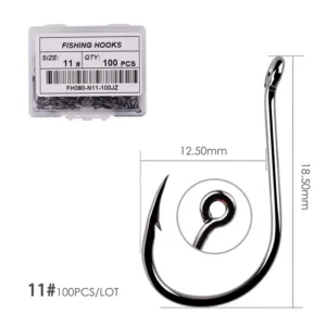 Aorace 40-100pcs/Box Fishing Hook Iseama Circle Carp Eyed Fishing Hook Japan Single Jig Hook