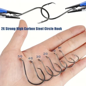 160pcs Stainless Steel Circle Hook Set, 2x Strong Offset Octopus Hooks for Sport Fishing