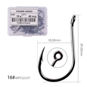 Aorace 40-100pcs/Box Fishing Hook Iseama Circle Carp Eyed Fishing Hook