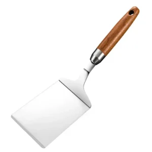 Stainless Steel Cooking Spatula Pizza Shovel Scraper Wood Handle BBQ Utensils