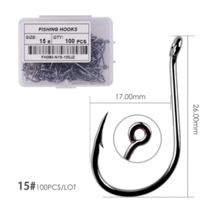 Aorace 40-100pcs/Box Fishing Hook Iseama Circle Carp Eyed Fishing Hook