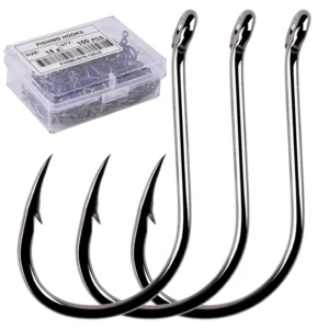 Aorace 40-100pcs/Box Fishing Hook Iseama Circle Carp Eyed Fishing Hook Japan Single Jig Hook