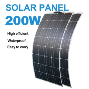 200W Flexible Solar Panel for Campervan Roof Shed 100W Photovoltaic Solar 12V Battery Green Energy Solution