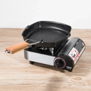 Foldable Portable Frying Pan Picnic Grill Pan Outdoor Grill Pan Double Mouth Steak Pan (No Lid)