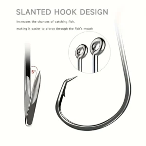 160pcs Stainless Steel Circle Hook Set, 2x Strong Offset Octopus Hooks for Sport Fishing