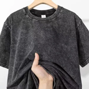 Men's Summer 230G Heavy Cotton T-Shirts Oversized Streetwear Short Sleeve Tops Tee