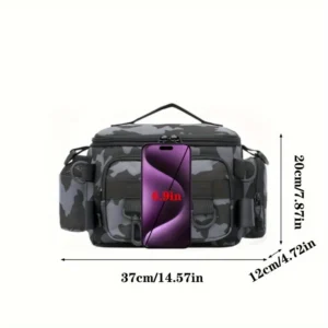 Practical fishing gear bag - canvas waist bag crossbody shoulder bag, universal travel sports bag