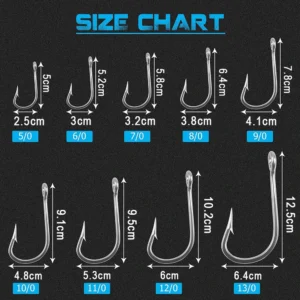 5pcs Saltwater Stainless Steel Fishing Hooks Large Giant Shark Hooks 7691 for Tuna Alligator Big Game Fishing