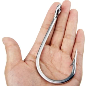 5pcs Saltwater Stainless Steel Fishing Hooks Large Giant Shark Hooks 7691 for Tuna Alligator Big Game Fishing