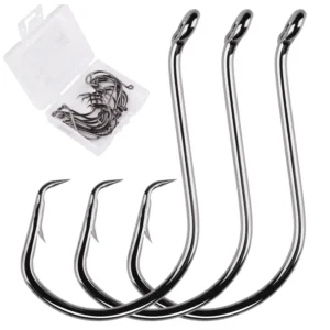 20pcs/box Fishing Hooks Offset Circle Fishing Hook High Carbon Steel Fishing Hooks Tackle