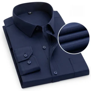 Men Formal Long Sleeve Shirt Business Pocket Social Men's Clothing S-5XL