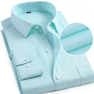 Men Formal Long Sleeve Shirt Business Pocket Social Men's Clothing S-5XL