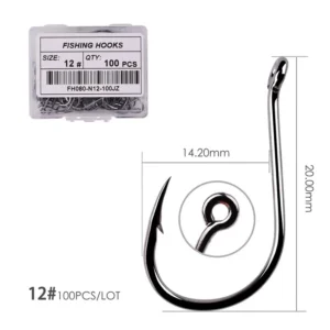 Aorace 40-100pcs/Box Fishing Hook Iseama Circle Carp Eyed Fishing Hook