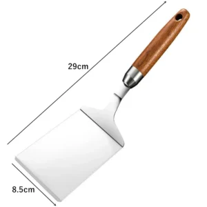 Stainless Steel Cooking Spatula Pizza Shovel Scraper Wood Handle BBQ Utensils